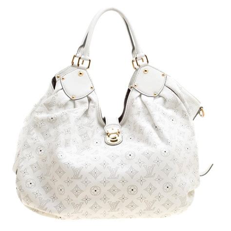 louis vuitton white xl mahina leather shoulder bag